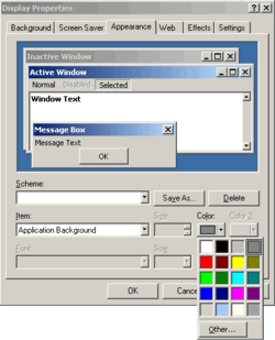 Changing the Application Background Colour in Windows 2000